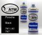 Preview: Porsche, Black, 741 / A1 747: 400ml Sprühdose + 400ml Klarlack - Set, von ATW Autoteile West.